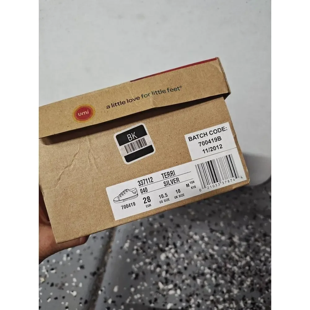 Umi Terri Sneakers Silver LaceUp Crocodile EU 28 US 10.5‎ Metallic Modern Girl